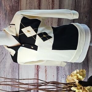 VINTAGE GRAFF CALIFORNIAWEAR GOLD ARGYLE DIAMOND PATTERN PULLOVER CARDIGAN